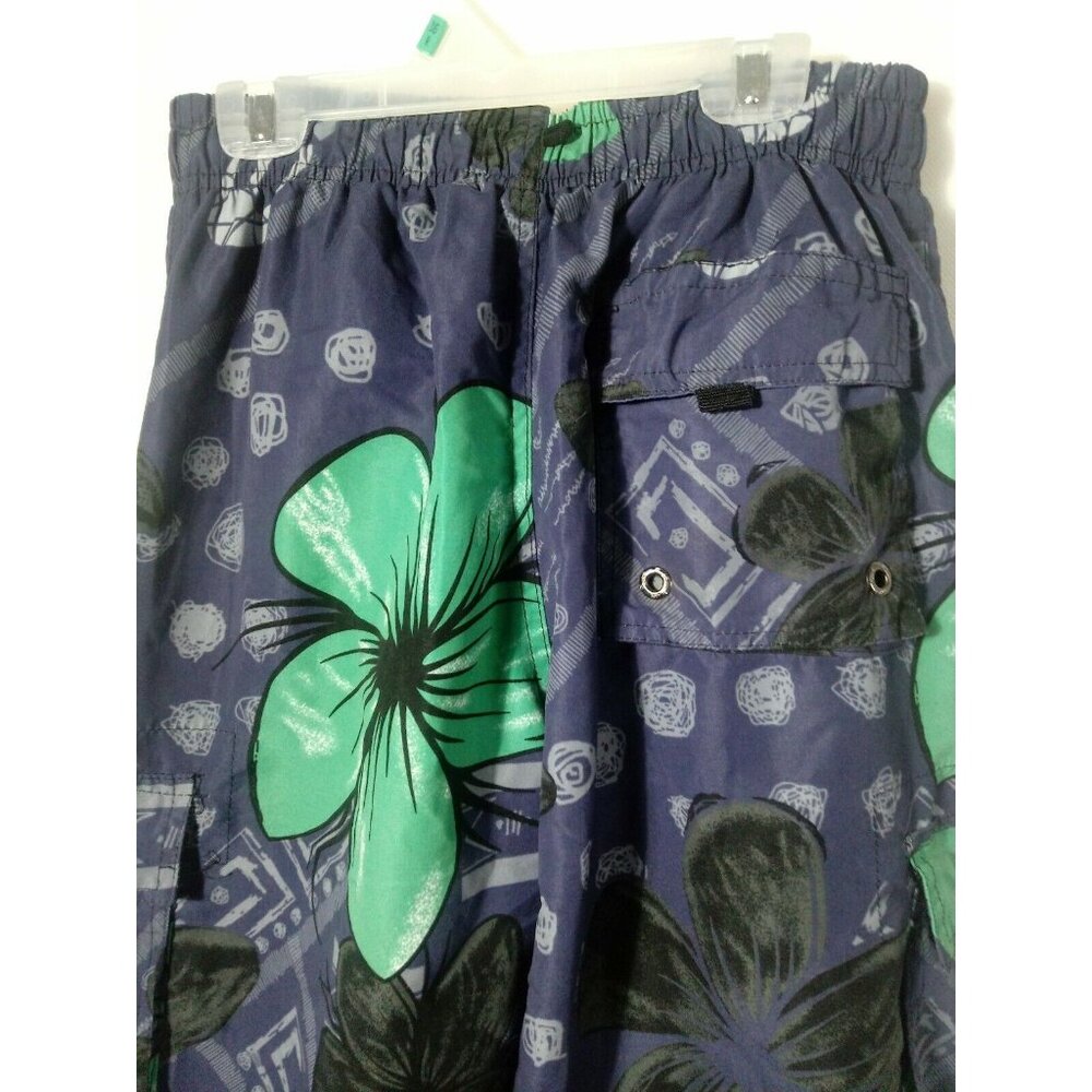 Exist Miami Men's Medium Shorts Surf Board Swimming Trunk Blue Cargo 3 pockets - Picture 8 of 12